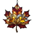 thumbnail image 1 of Maple Leaf Suncatcher, Acrylic Stained Glass Window Hanging, Maple Leaves Fall Ornaments Fall Leaf Decorations Window Wall Hanging Ornament for Thanksgiving Autumn Party Supplies Gold A, 1 of 5