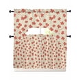 thumbnail image 1 of Maple Leaf Swag Kitchen Curtains Sets for Windows 24 Inch Length, Retro Fall Red Orange Beige Autumn Leaves Short Window Curtain Panels Swags Valances and Tiers 3 Piece Set for Cafe/Dining Room, 1 of 5