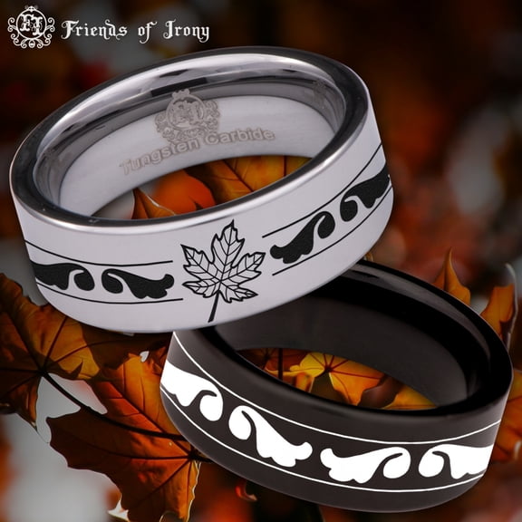 Maple Leaf Tungsten Carbide Ring