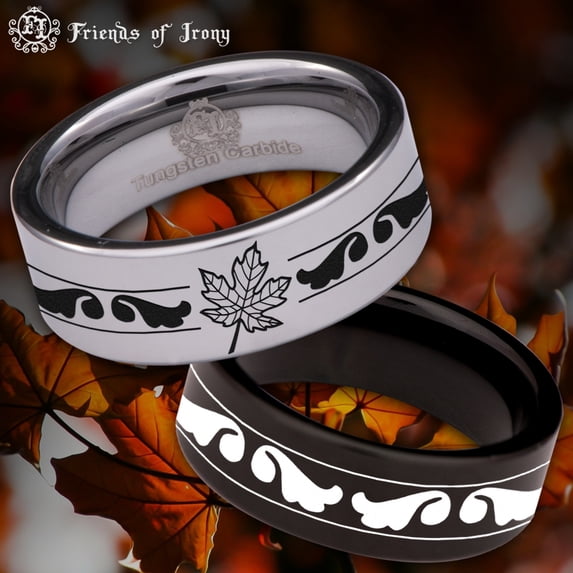 Maple Leaf Tungsten Carbide Ring