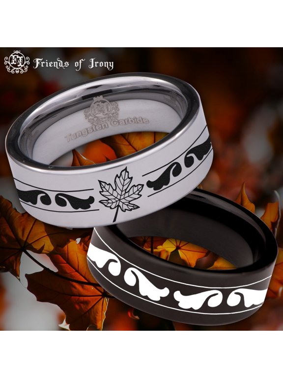 Maple Leaf Tungsten Carbide Ring