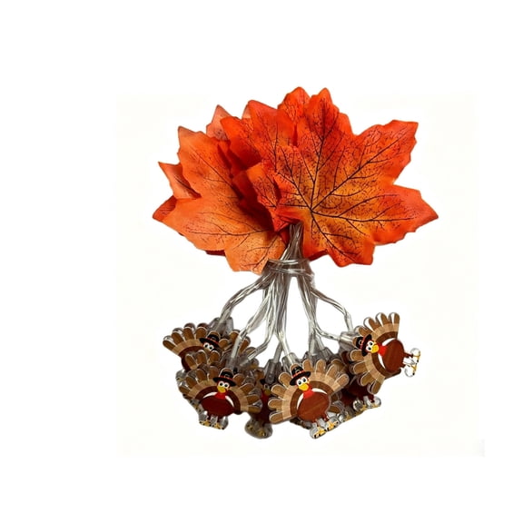 Maple Leaf Turkey Led String Lights Thanksgiving Fall Fairy Lights Usb Powered Warm for Bedroom Party Mantel Home Decor