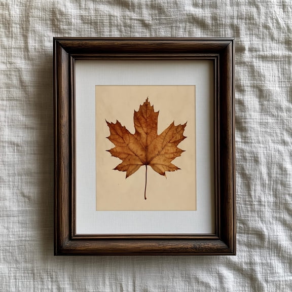 Maple Leaf Vintage Botanical Poster, Rustic Fall Wall Art, Farmhouse Autumn Decor, Neutral, Cottagecore Poster Artwork, Unframed Poster Size 12x18