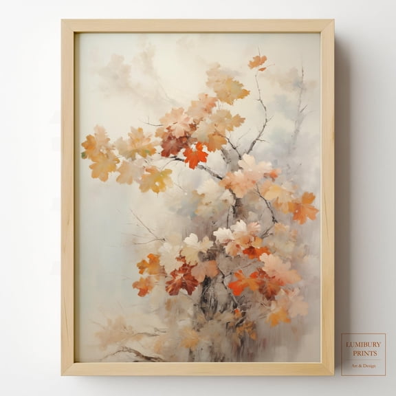 Maple Leaf Wall Art, Fall Leaf Wall Art, Vintage Botanical Print, Fall Foliage Decor, Maple Leaf Print, Autumn Leaf Decor, Home Decor #2278, Stretched Canvas Size 12x18