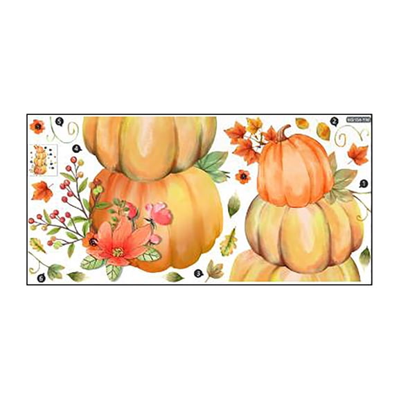 Maple Leaf Wall Sticker Pumpkin Wall Sticker Home Wallpaper Decorating Living Room Bedroom