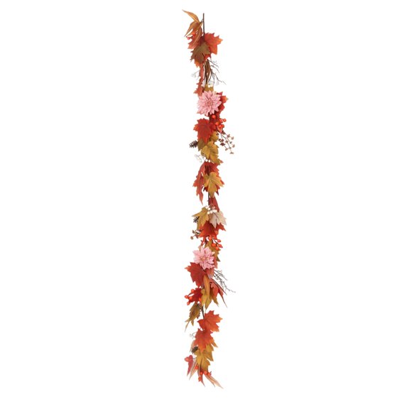 Maple Leaf Wire Garland, Thanksgiving Fall Fireplace Staircase Front Door Hanging Decor, Table Runner Window Entryway Home Decoration And Gift Idea