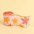 thumbnail image 1 of Maple Leaf Wired Ribbon 2m Thanksgiving Craft Ribbon, Orange Red Fall Decorative Bow Ribbon for Wreath Making, Gift Wrapping, Autumn Home Decor Supplies, 1 of 2