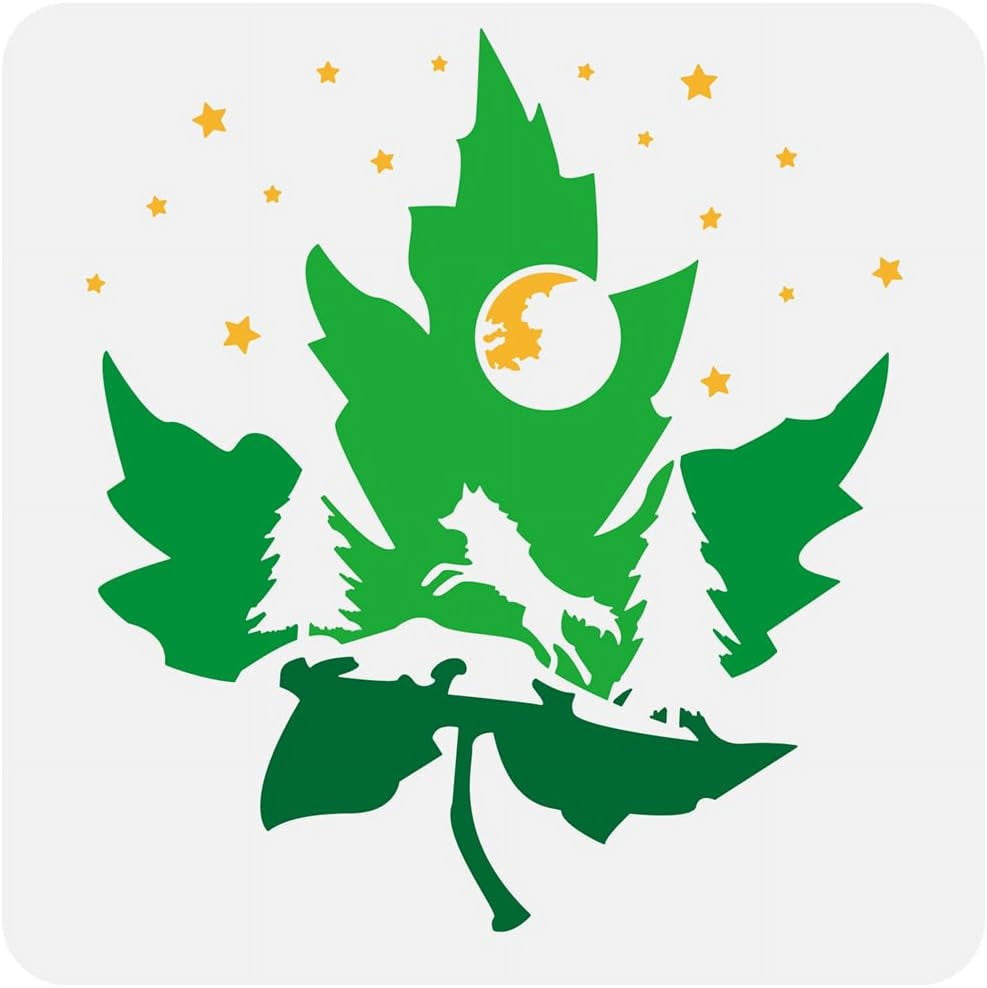 Maple Leaf Wolf Moon Star Tree Painting Stencil 11 8x11 8inch Reusable maple-leaf-wolf-moon-star-tree-painting-stencil-11-8x11-8inch-reusable