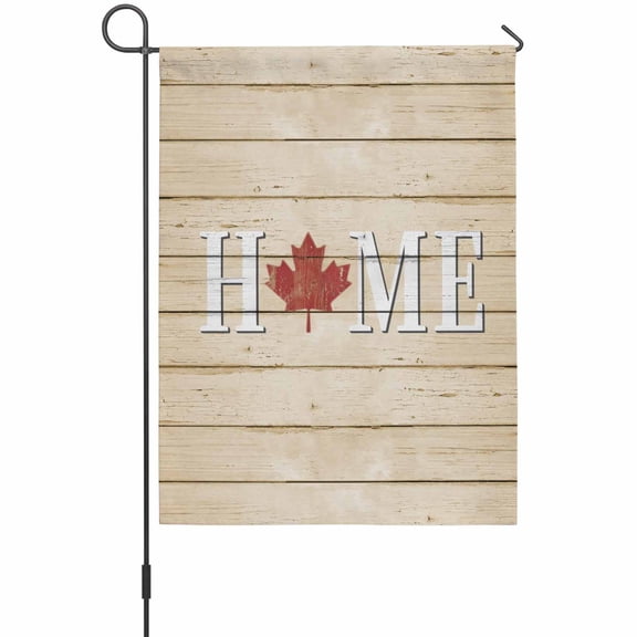 Maple Leafs Garden Flag 12 x 18 Inches, Home Beige Wood Grain Striped Vintage Weather Proof Outdoor Patio Flags Double Sided Small Garden Decoration for Yard Outside Home