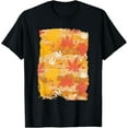 thumbnail image 1 of Maple Leaves Autumn Fall Pattern Cool Thanksgiving Gifts T-Shirt, 1 of 5