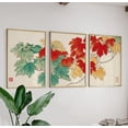 thumbnail image 1 of Maple Leaves Autumn Japanese Ink Prints Set 3 Unframed Paper Print 20x30, 1 of 3
