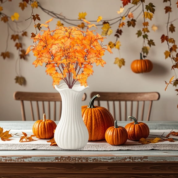 Maple Leaves Dead Tree Decoration Branches, Simulated Red Maple Leaves for Halloween