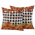 thumbnail image 1 of Maple Leaves Fall Outdoor Waterproof Pillow Covers, Thanksgiving Pumpkins Rustic Corn Retro Plaid Decorative Square Throw Pillowcase Sofa Cushion Sham for Patio/Couch/Chair, 24"x24" 2 Pack, 1 of 8