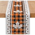 thumbnail image 1 of Maple Leaves Fall Table Runner with Buffalo Plaid, 13 x 72 Inch Seasonal Autumn Thanksgiving Table Decoration for Home Kitchen Dining Outdoor Indoor Holiday Farmhouse Decor, 1 of 7