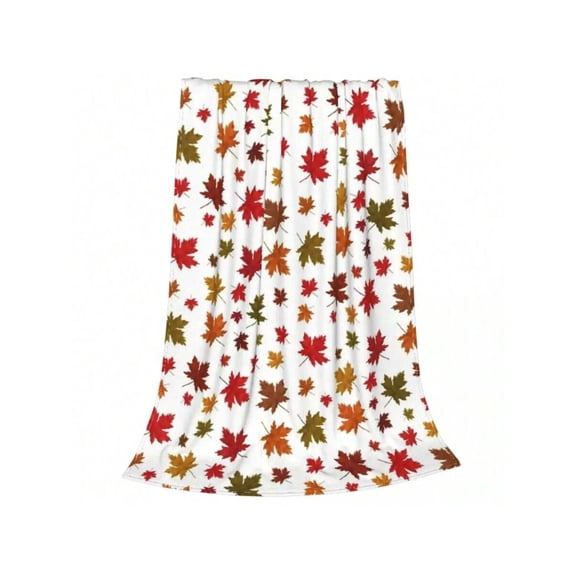Maple Leaves Pattern Blanket Leaf Plush Throw Blankets Summer Air Conditioning Decoration Soft Warm Bedspreads