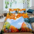 thumbnail image 1 of Maple Leaves Polyester Duvet Cover Set Fall Theme Comforter Cover With Pillowcase King Size For Kid, 1 of 5