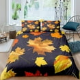 thumbnail image 1 of Maple Leaves Polyester Duvet Cover Set Fall Theme Comforter Cover With Pillowcase King Size For Kid, 1 of 5