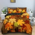thumbnail image 1 of Maple Leaves Polyester Duvet Cover Set Fall Theme Comforter Cover With Pillowcase King Size For Kid, 1 of 5