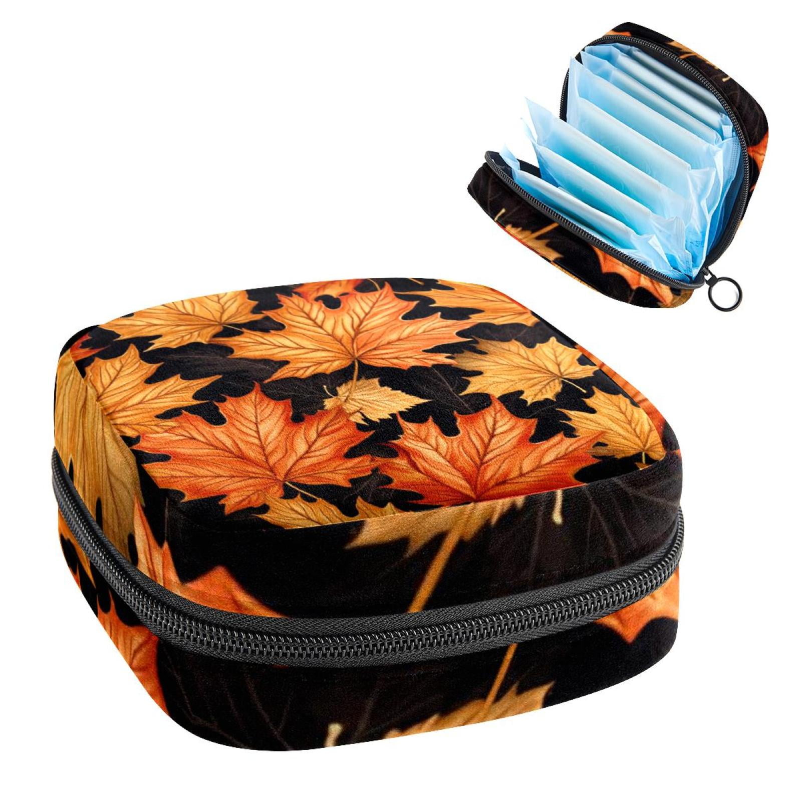 Maple Leaves Sanitary Napkin Bag, Sanitary Napkin Purse, Pencil Pouch