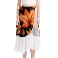 thumbnail image 1 of Maple Leaves Stylish Chiffon Women's Summer Beach Dress with Polyester Straps - Beach Skirt Option Included, 1 of 1
