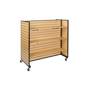 SSWBasics Maple Metal Framed Rolling Slatwall Gondolas with 6 Shelves