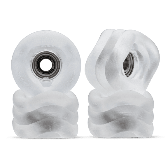 Maple Shark Clear Fingerboard Wheels with Bearings for Mini Skateboard Setup