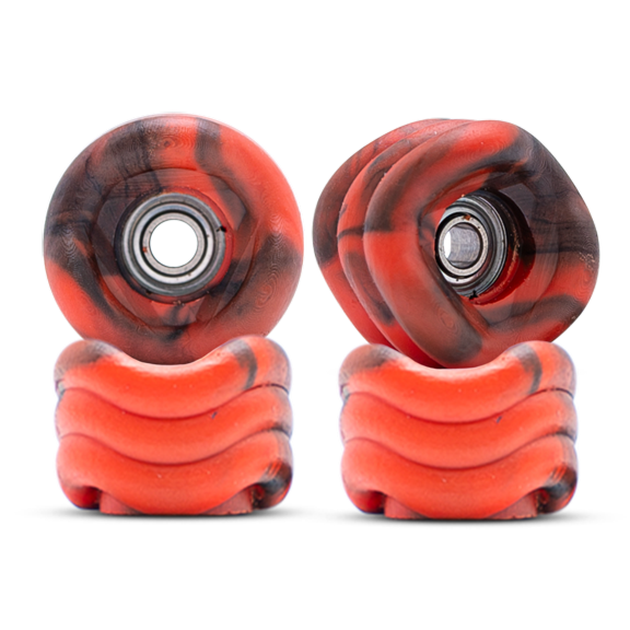 Maple Shark Reaper Orange Fingerboard Wheels with Bearings for Mini Skateboard Setup