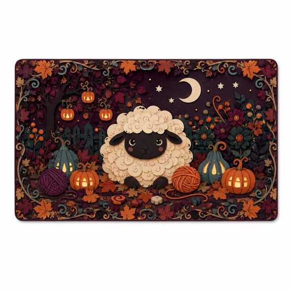 Maple Sheep Moonless Garden Rectangle Rug for Reading Nook Fall