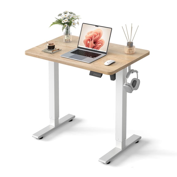 Maple Standing Desk, 48x24 Inches Electric Sit-Stand Home Office Desk With Splice Board