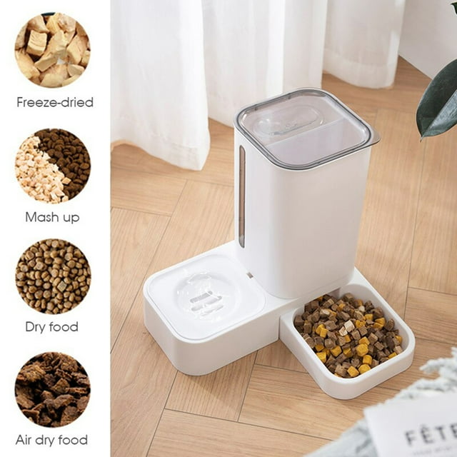 Maple Star 2 in 1 Automatic Auto Pet Cat Dog Food Feeder Dispenser Set