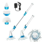 Ggpg Electric Spin Scrubber Brush with Long Handle Cordless Shower Floor for Cleaning Tub Tile& 3 Replaceable Heads, Shower Cleaning Brush Household Tools