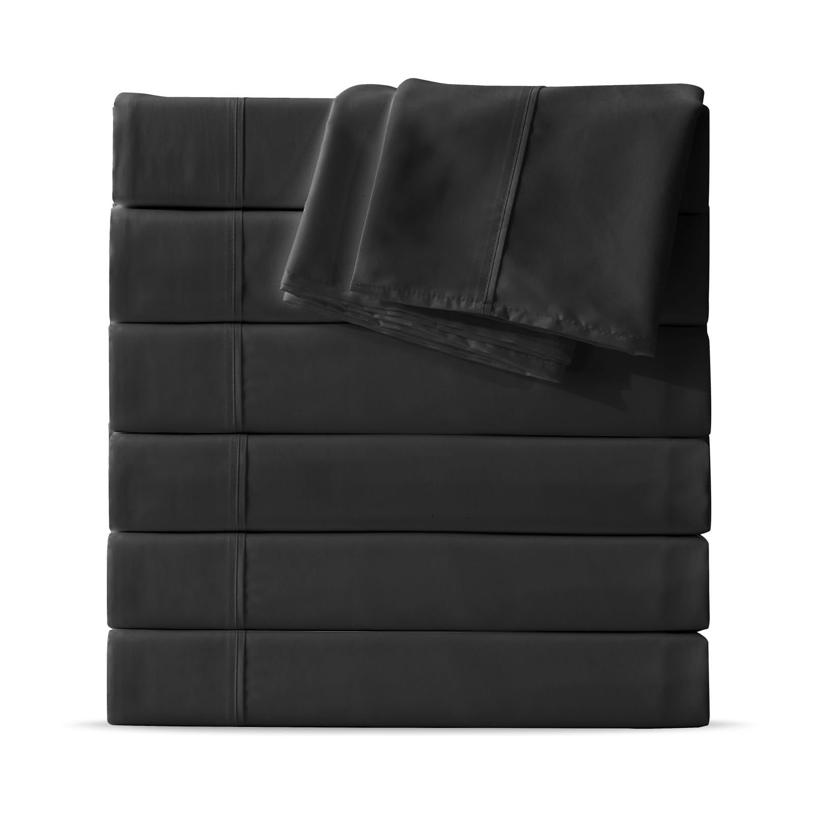 Maple&Stone Twin Flat Sheet YPF5 6 Pack,Premium Soft & Breathable,Brushed Microfiber Fabric,Anti