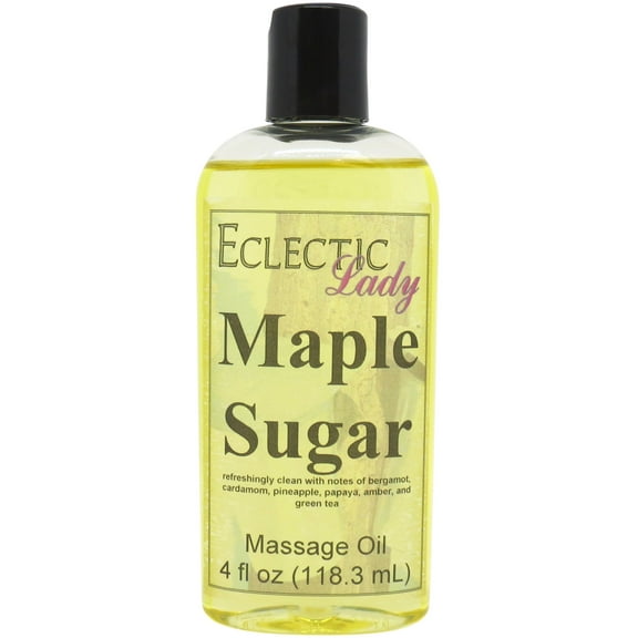 Maple Sugar Massage Oil by Eclectic Lady, 4 oz, Sweet Almond Oil and Jojoba Oil