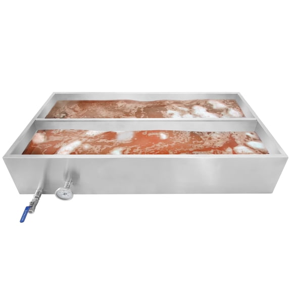 Maple Syrup Evaporator Pan 304 Stainless Steel Boiling Pan with Valve and Thermometer for Maple Syrup Making Cooking Soup Sauce Home Commercial Use