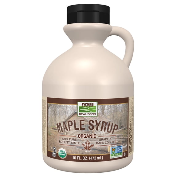 Maple Syrup Grade A Dark Color Non-Gmo Pure Robust Now Foods Taste 16-Ounce Certified Organic