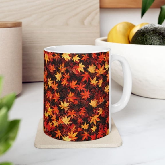 Maple Tree Ceramic Mug, anese Theme Autumn Leaves Coffee Cup, Nature Lover Gift, Fall Sean Tea Mug, Unique Kitchen Dr, Hot oa Mug.