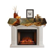 Maple Trees Fall Fireplace Mantel Scarf, Decorative Mantel Runner for Fireplace, Thanksgiving Autumn Woods Scarf Drape Tablerunner for Living Room, Holiday Christmas Decor 60''x17''