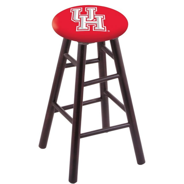 Maple Vanity Stool in Dark Cherry Finish with Houston Seat