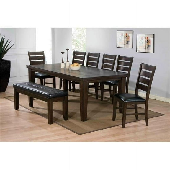 Maple Veneer with Rubber Wood Dining Table - Espresso