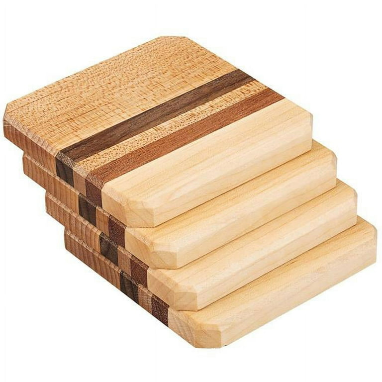 Wibbly Wobbly Timey Wimey Wood Coaster Set of 4 4x4in Raw Wood Wibbly Wobbly Timey Wimey Wood Coaster Set of 4 4x4in Raw Wood