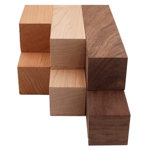 | Maple, Walnut, and Turning Wood Blanks | Pool Cue Blanks | 2" x 2" x 24"| Square Wood Blanks | Wood Blocks | Lathe Blanks | 6 Pieces