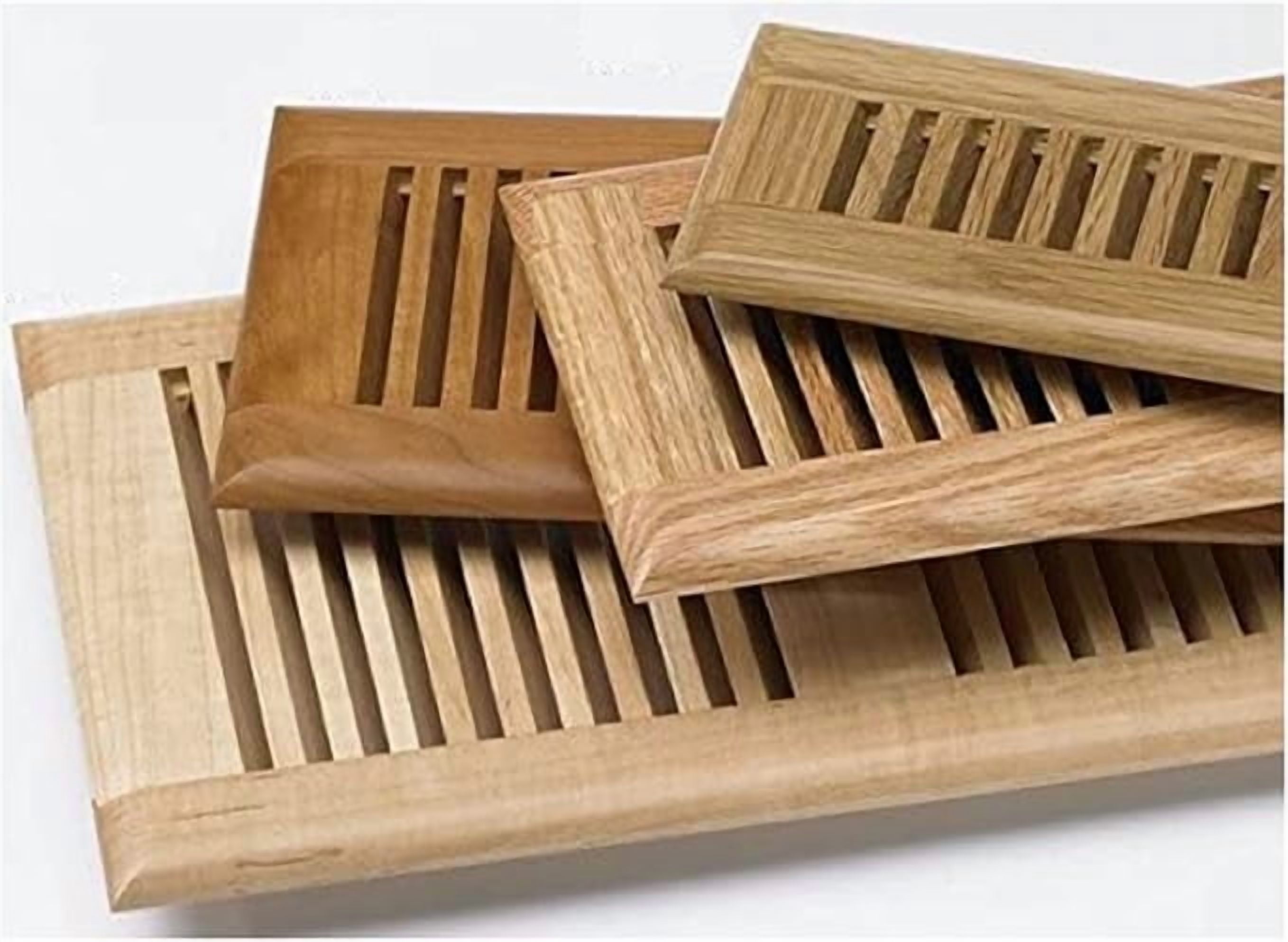 Maple Wood Floor Register, 4x10Inch (Duct Opening Measurements), Light Finish, D