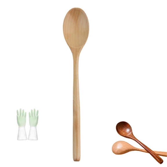 Maple Wooden Spoons, Maple Wooden Spoons for Cooking, Comfort Grip Wooden Mixing Spoon, Long Handle Reusable, For Mixing Serving and Nonstick Pots