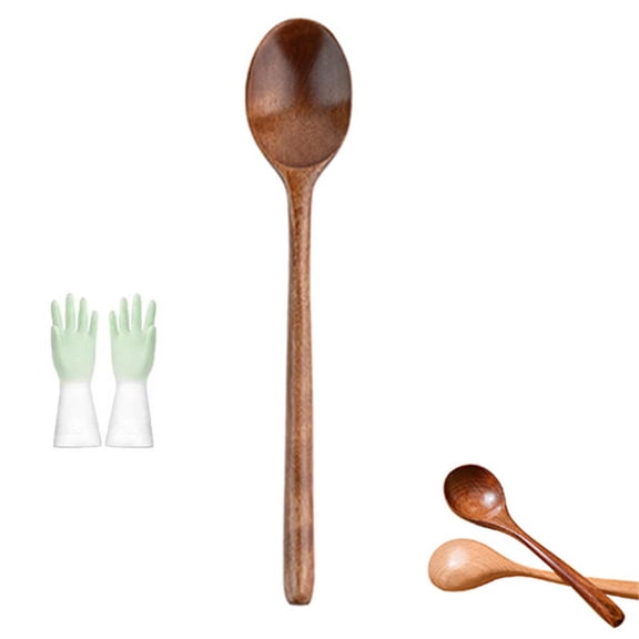Maple Wooden Spoons, Maple Wooden Spoons for Cooking, Comfort Grip Wooden Mixing Spoon, Long Handle Reusable, For Mixing Serving and Nonstick Pots