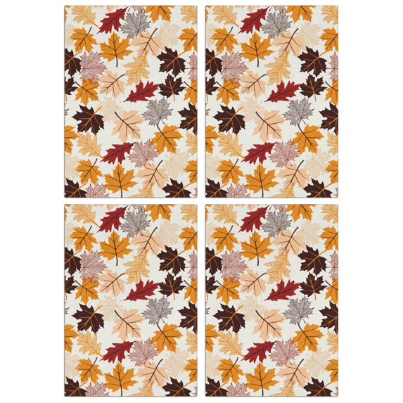 Maple and Pumpkin Autumn Kitchen Towels Set of 4, Absorbent Hand Towels, Soft Dish Towels for Seasonal Decor