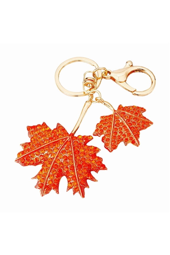Maple leaf Keychains For Women Girls Rhinestone Crystal Key Chain For Car Keys Purse Charms Handbag Backpack