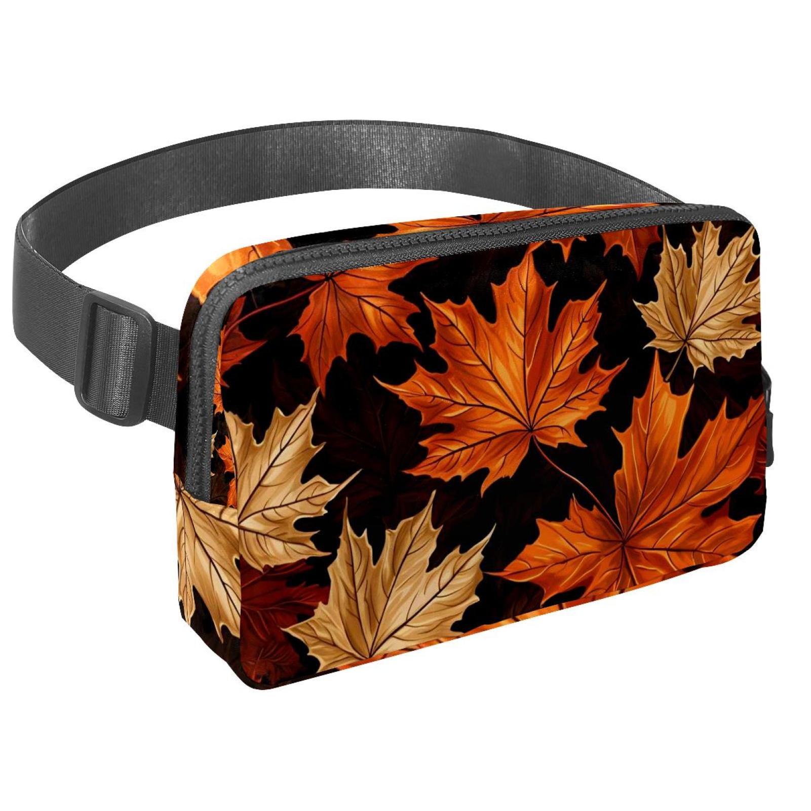 Maple leaf Lightweight Adjustable Crossbody Bag with Extension Strap - Unisex Fanny Pack, Money Belt, Waist Bag