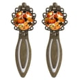 thumbnail image 1 of Maple leaf pumpkin Book Accessories: Vintage Copper-Colored Lace Bookmarks - Stainless Steel Material - Ideal Gifts for Readers and Book Lovers, 1 of 5