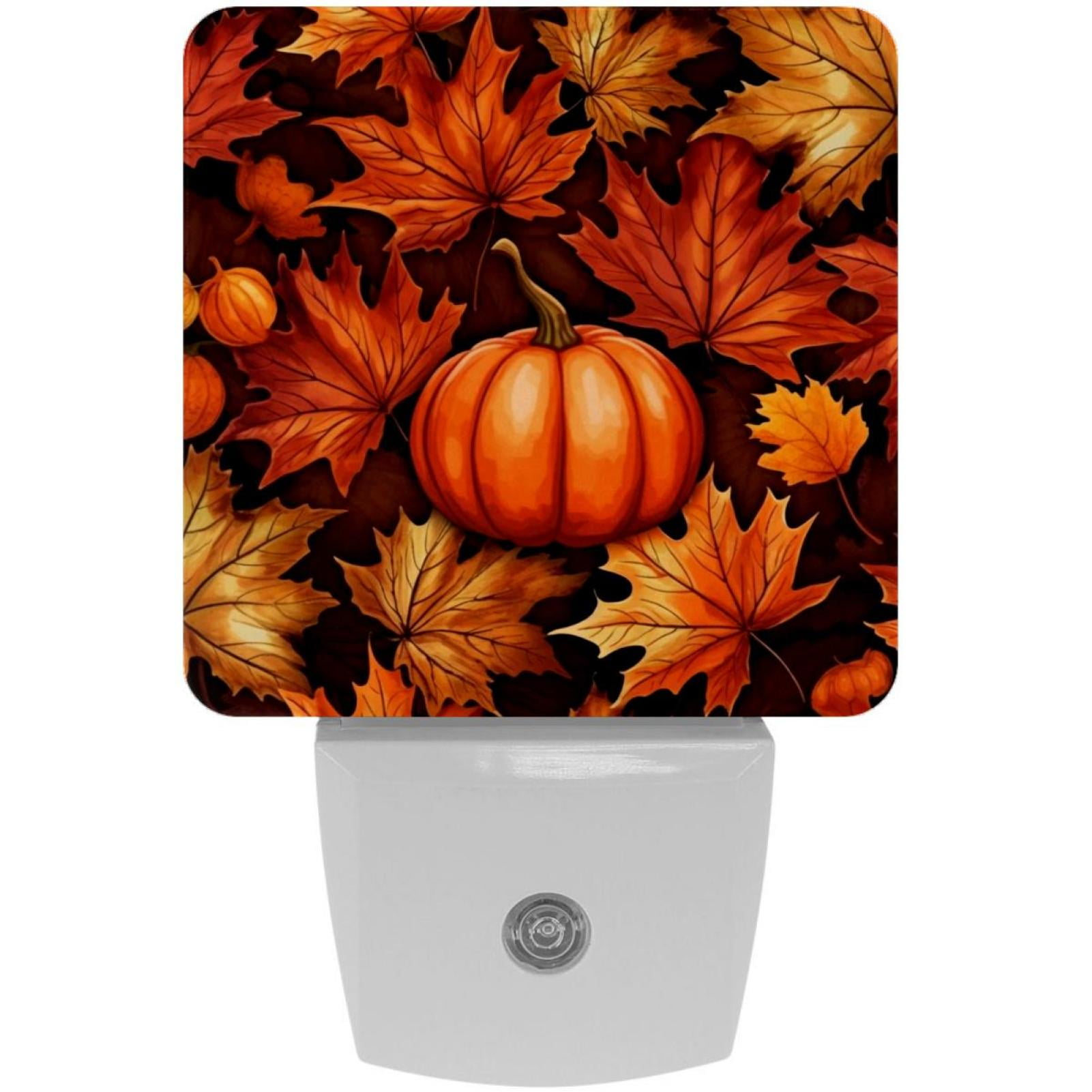 Maple leaf pumpkin LED Square Night Light for Bedroom and Bathroom ...