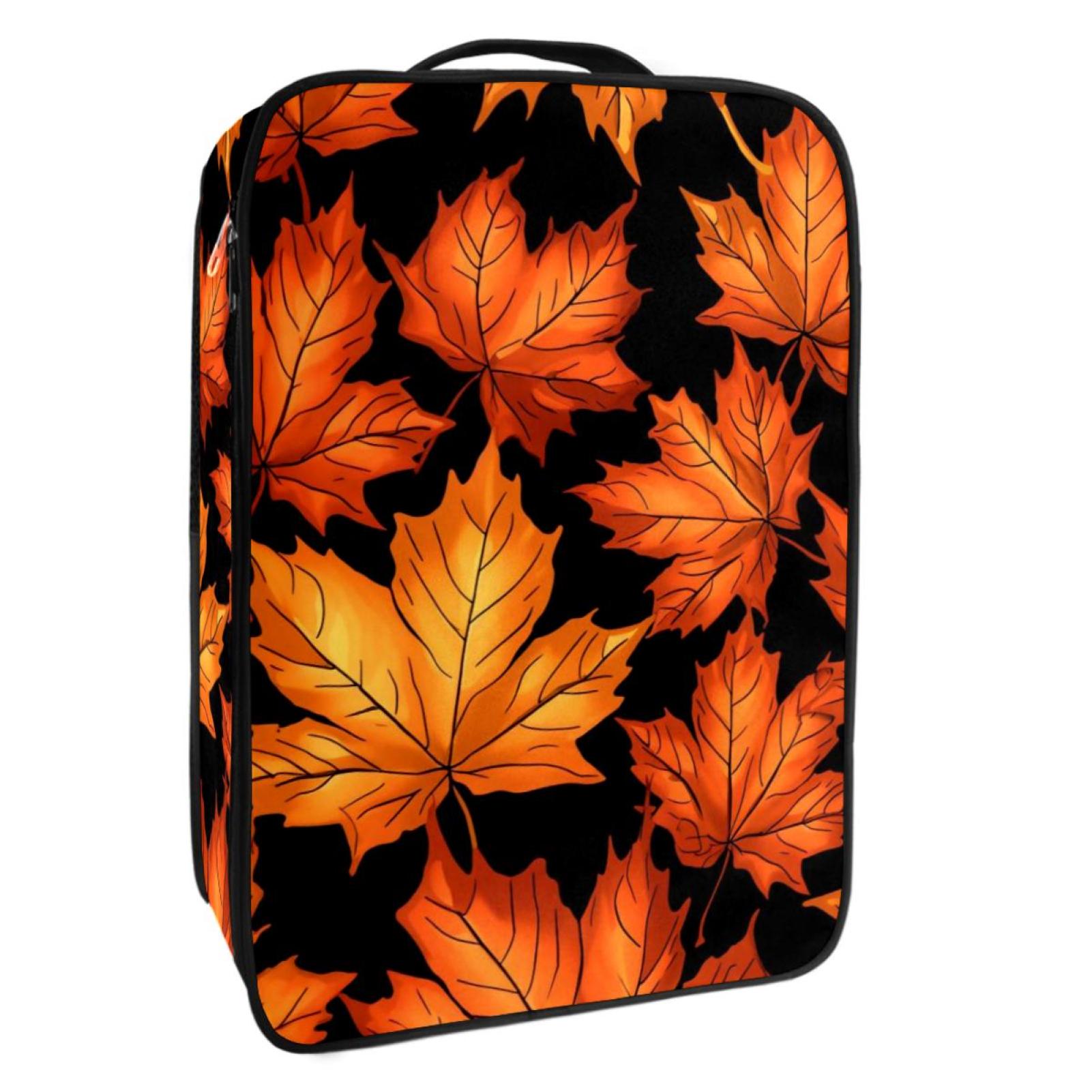 Maple leaves Polyester Shoe Organizer Box 23x31cm/9x12in Compact Storage Solution for Shoes and